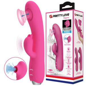 Vibrador Rabbit con Succionador Regina Fucsia Recargable – Pretty Love